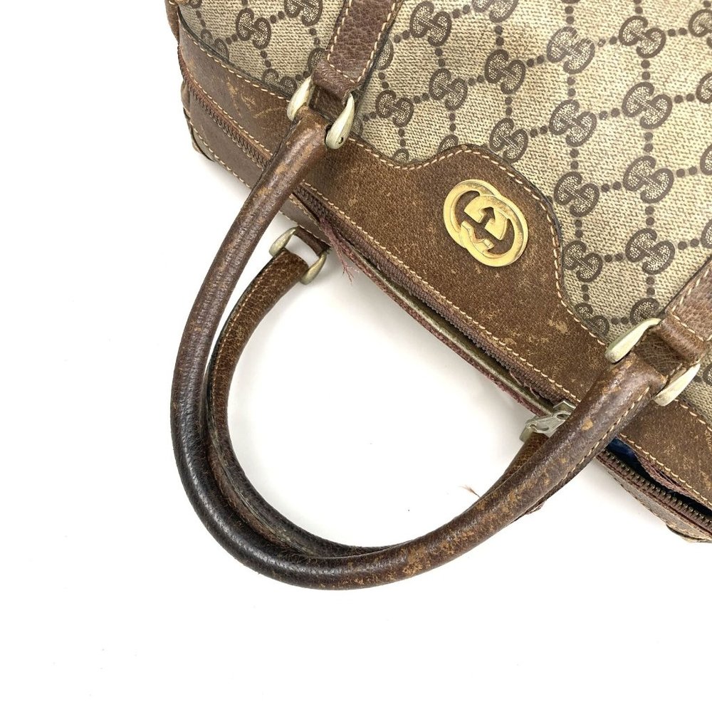 569120F V Gucci Boston Bag Mini Brown PVC - Picture 6 of 12